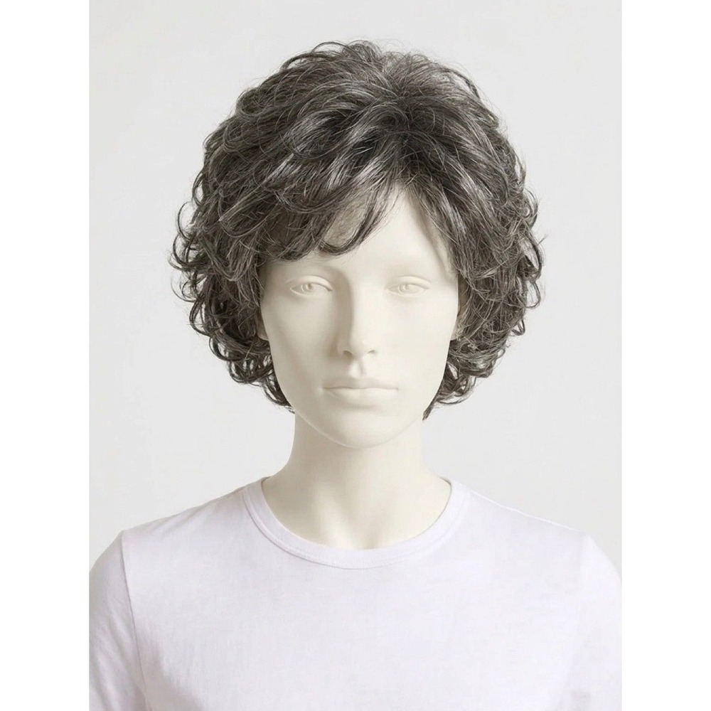 Paula Young Breathless-A Wig Color 44 Salt and Pepper Grey Short Curly Synthetic